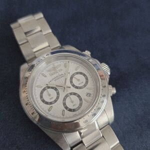 Invicta Speedway 7025 Silver & White Chronograph Watch Stainless Steel Design